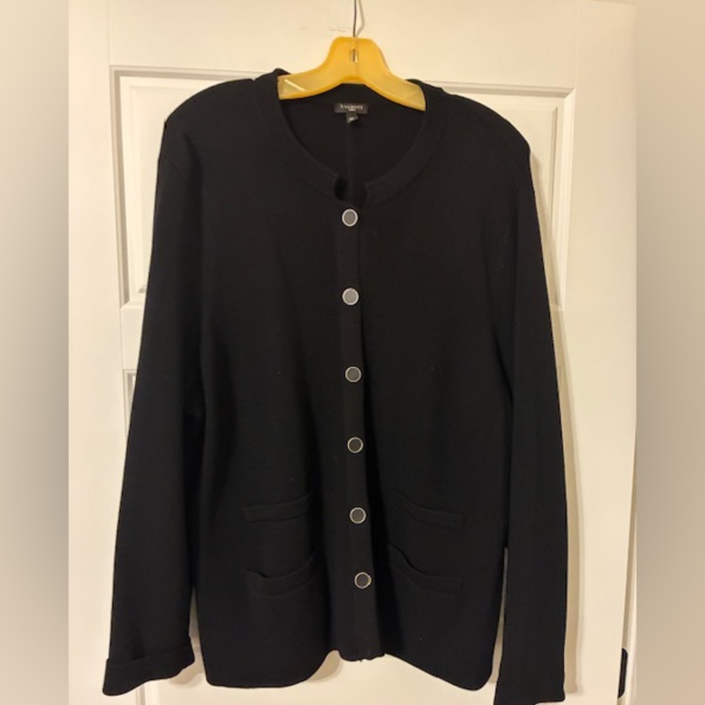 Talbots Black Knit Cardigan Sweater 2X